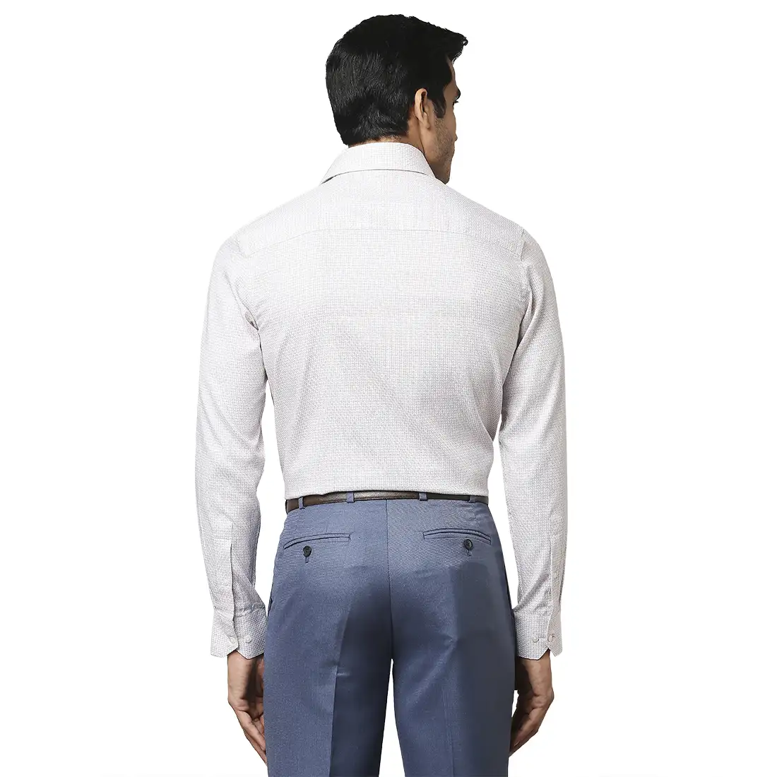 Men Yellow Contemporary Fit Structure Cotton Full Sleeve Shirts - Image 4