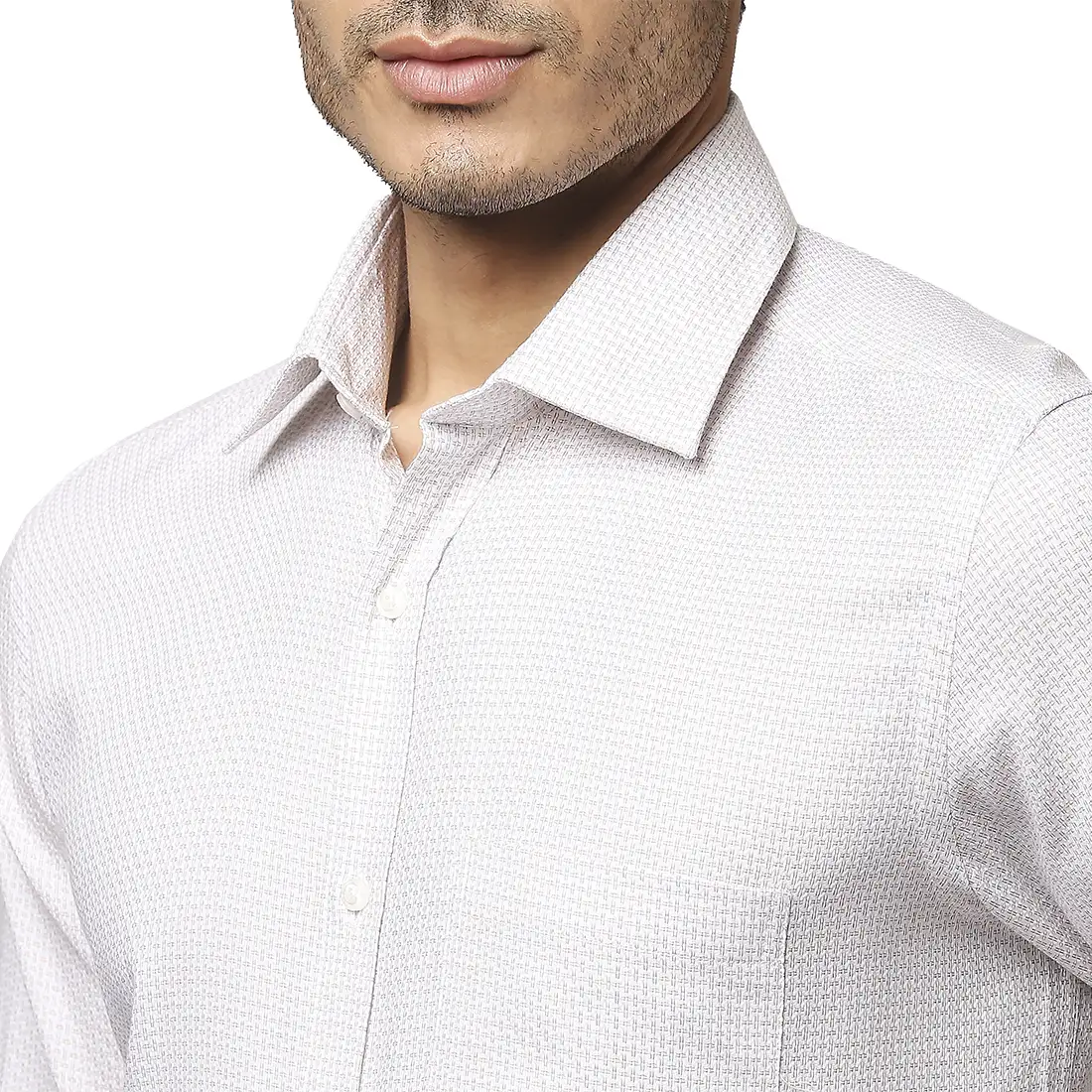 Men Yellow Contemporary Fit Structure Cotton Full Sleeve Shirts - Image 6
