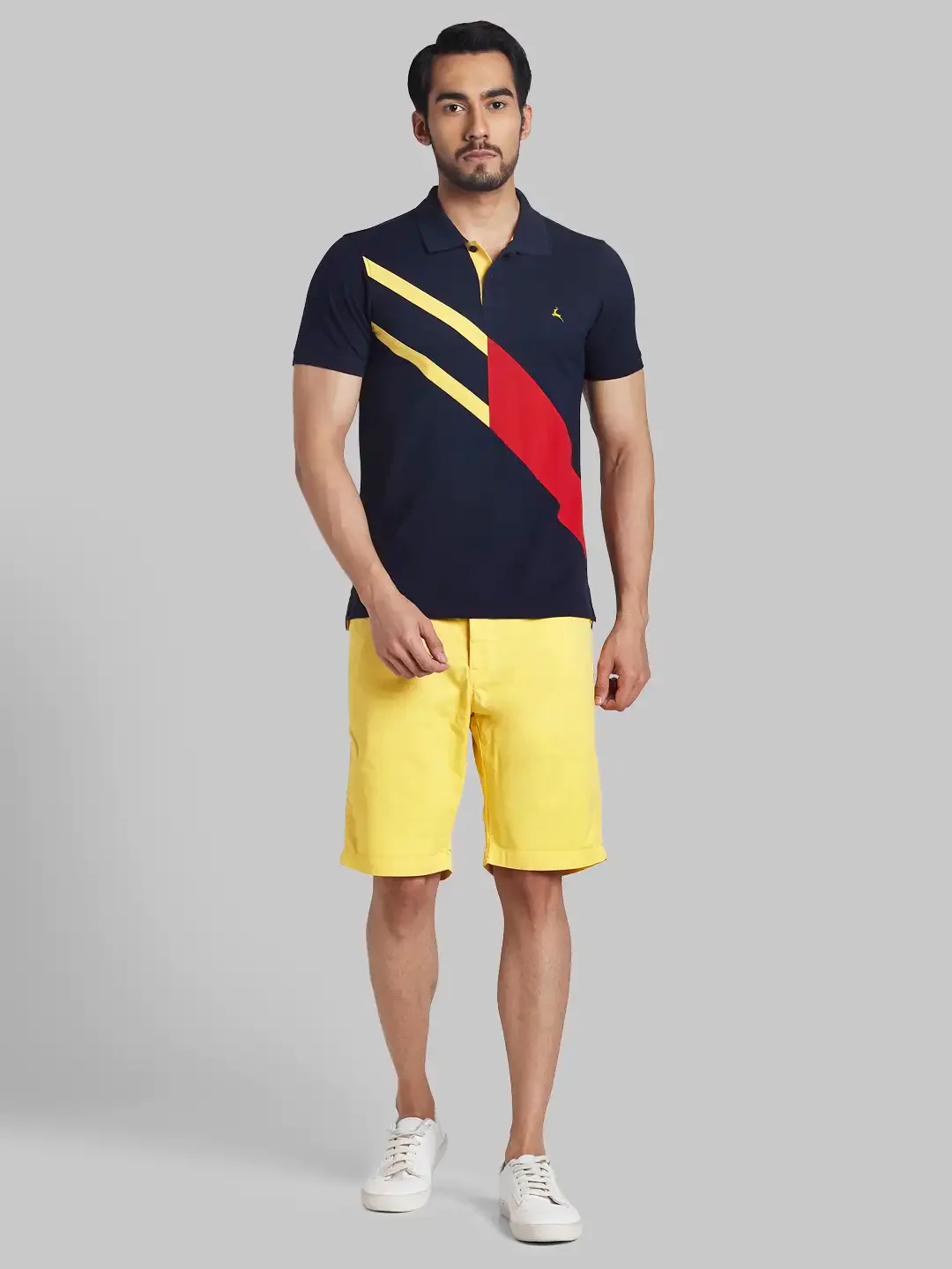 Men Yellow Regular Fit Solid Cotton Blend Shorts - Image 5