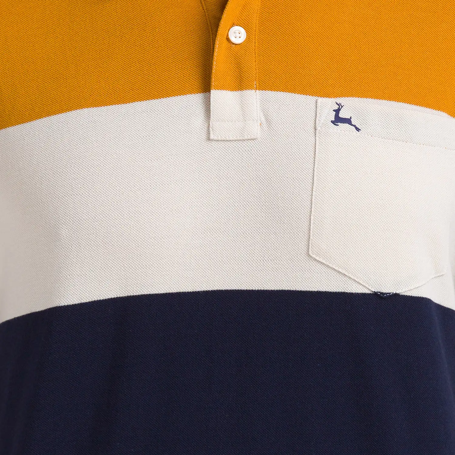 Men Yellow Regular Fit Yarn Dyed Cotton Round Neck Collar Polo T-Shirt - Image 7