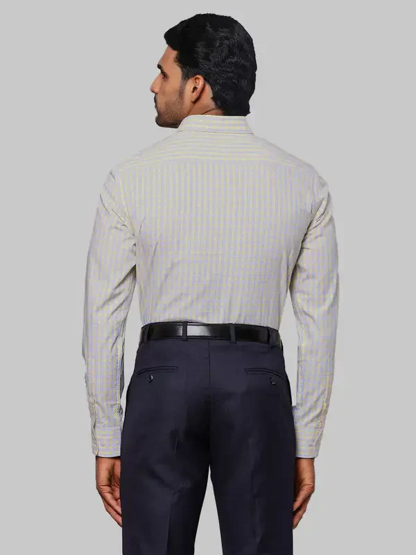 Men Yellow Slim Fit Checks Cotton Shirts - Image 4