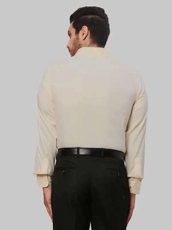 Men Yellow Slim Fit Dobby Cotton Shirts - Image 5