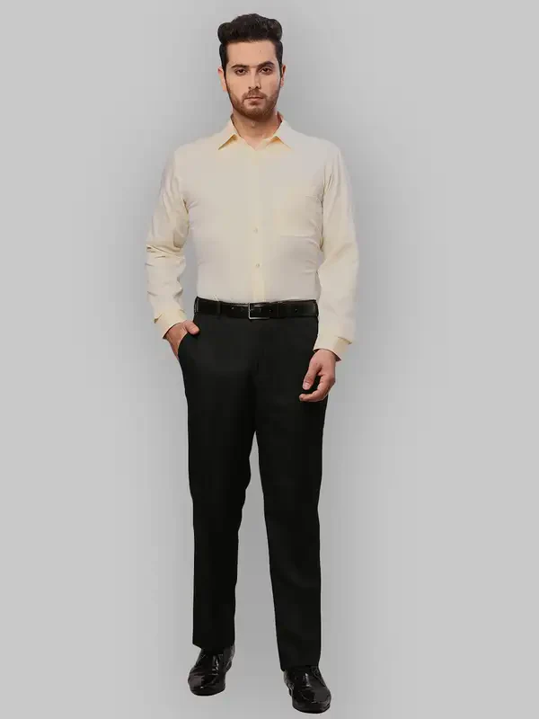 Men Yellow Slim Fit Dobby Cotton Shirts - Image 6