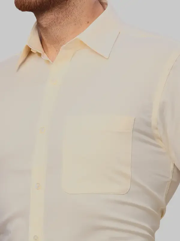Men Yellow Slim Fit Dobby Cotton Shirts - Image 7
