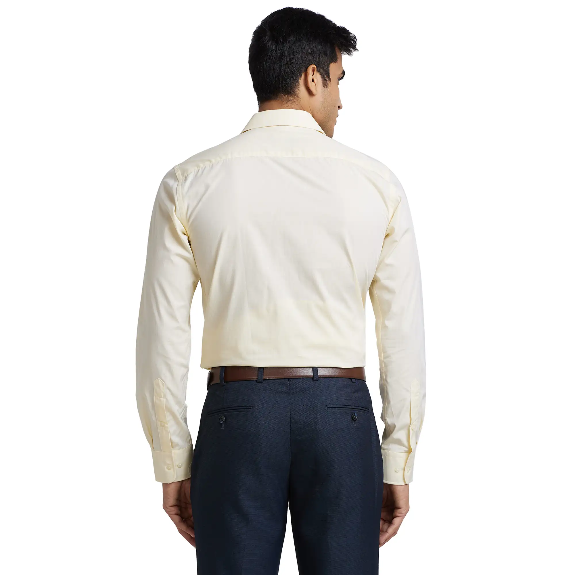 Park Avenue Men Yellow Slim Fit Fil-A-Fil Cotton Formal Shirt - Image 4
