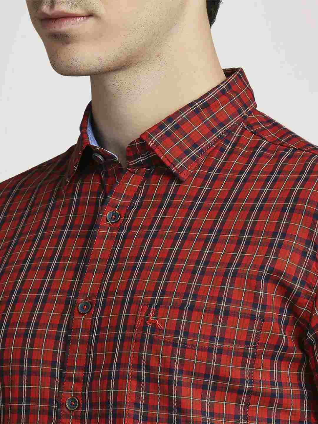 Men Yellow Slim Fit Print Cotton Full Sleeve Shirts