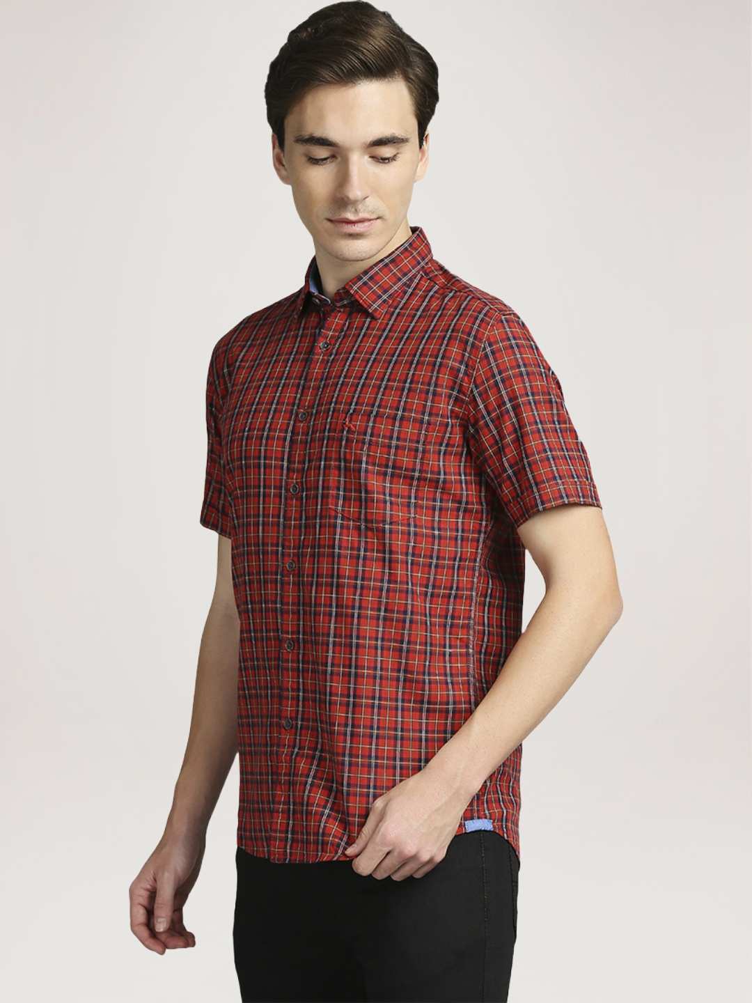 Men Yellow Slim Fit Print Cotton Full Sleeve Shirts - Image 4