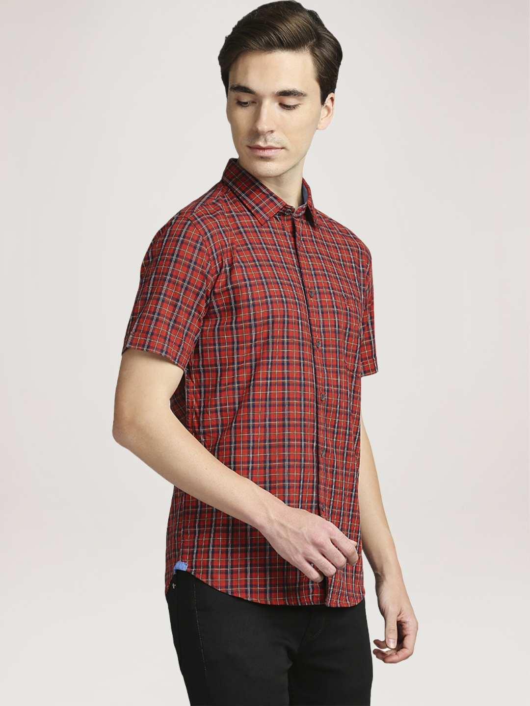 Men Yellow Slim Fit Print Cotton Full Sleeve Shirts - Image 5