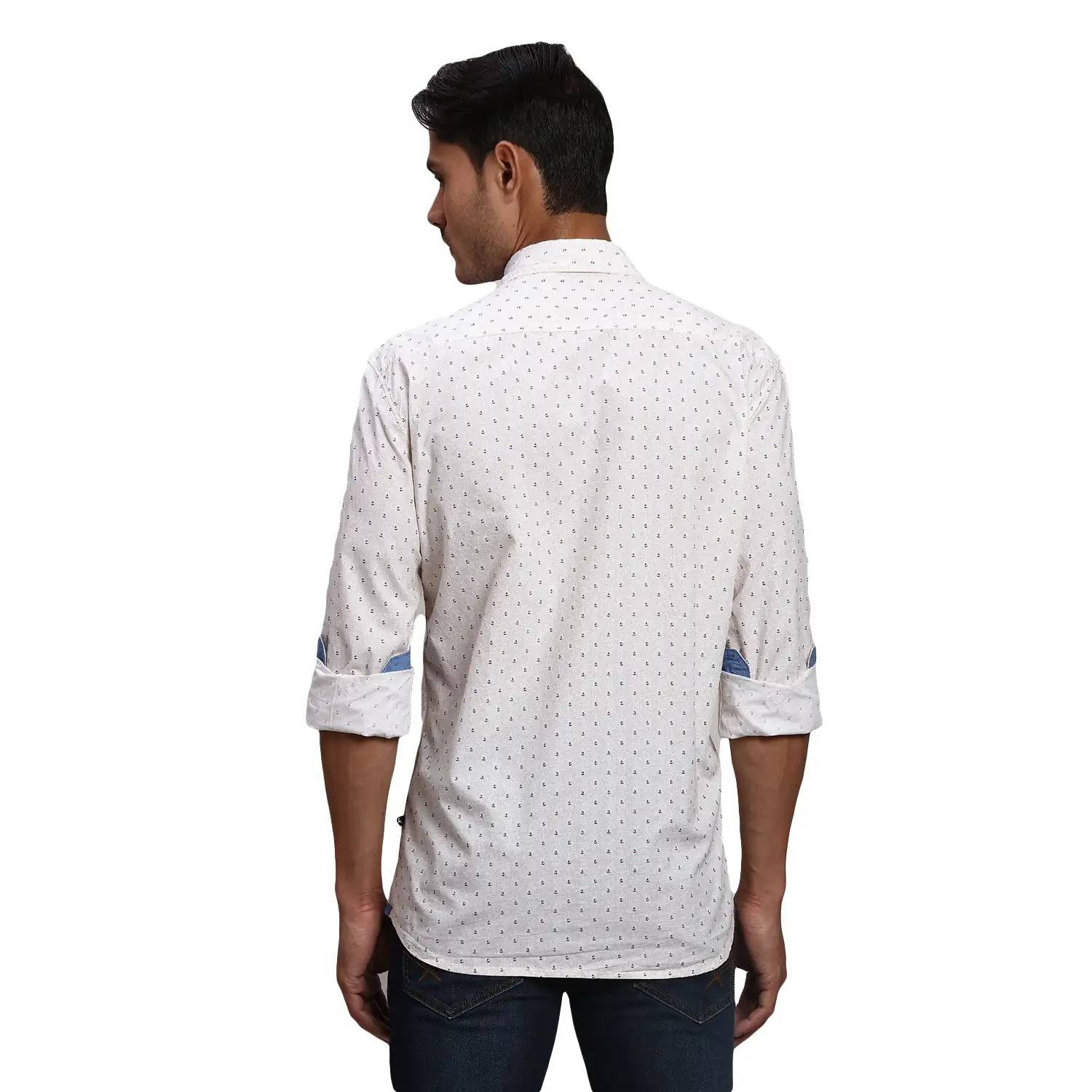 Men Yellow Slim Fit Print Cotton Full Sleeve Shirts - Image 4