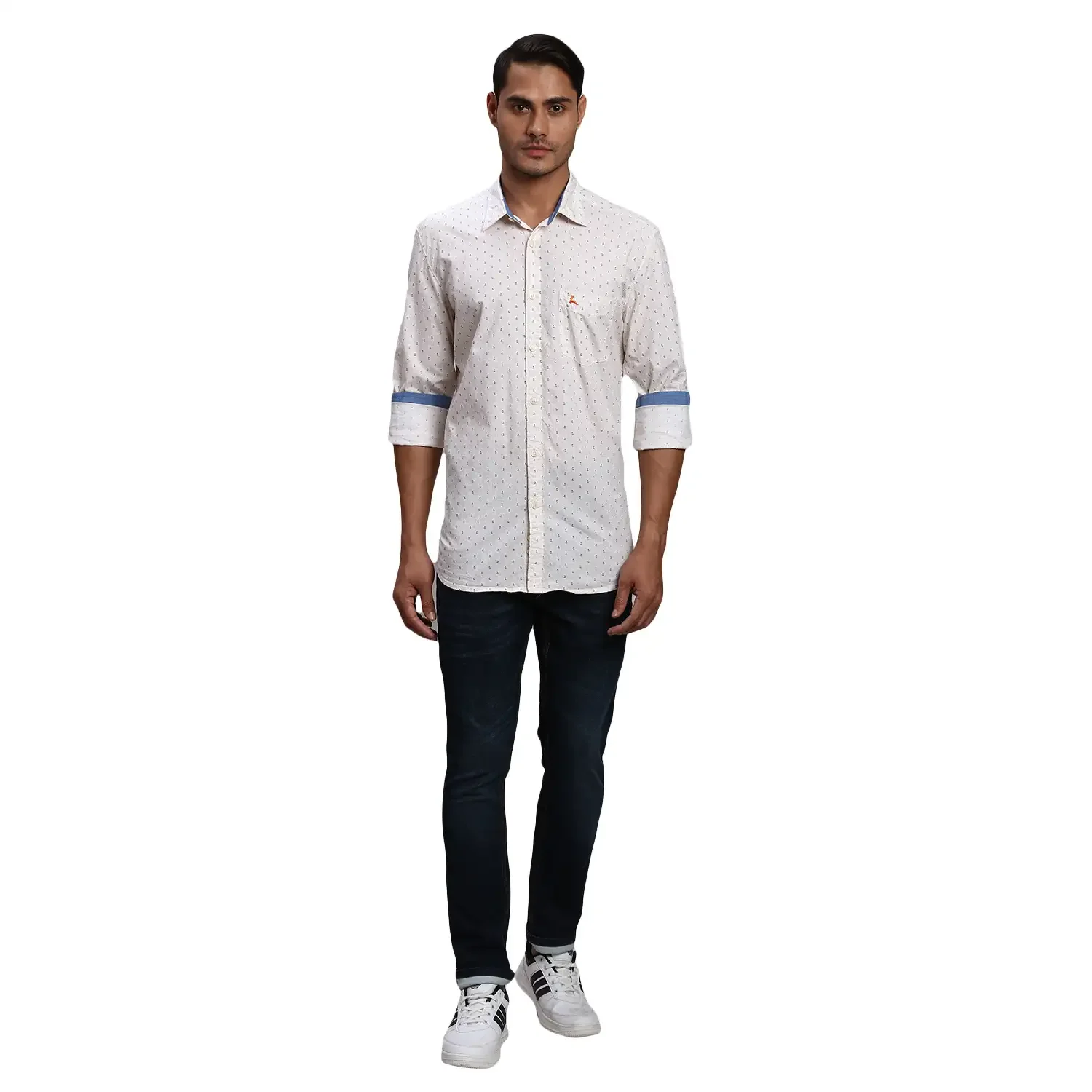 Men Yellow Slim Fit Print Cotton Full Sleeve Shirts - Image 5
