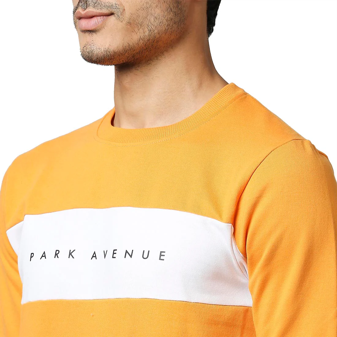 Men Yellow Slim Fit Print Cotton Polyester Blend Crew Neck Collar Sweatshirts - Image 6