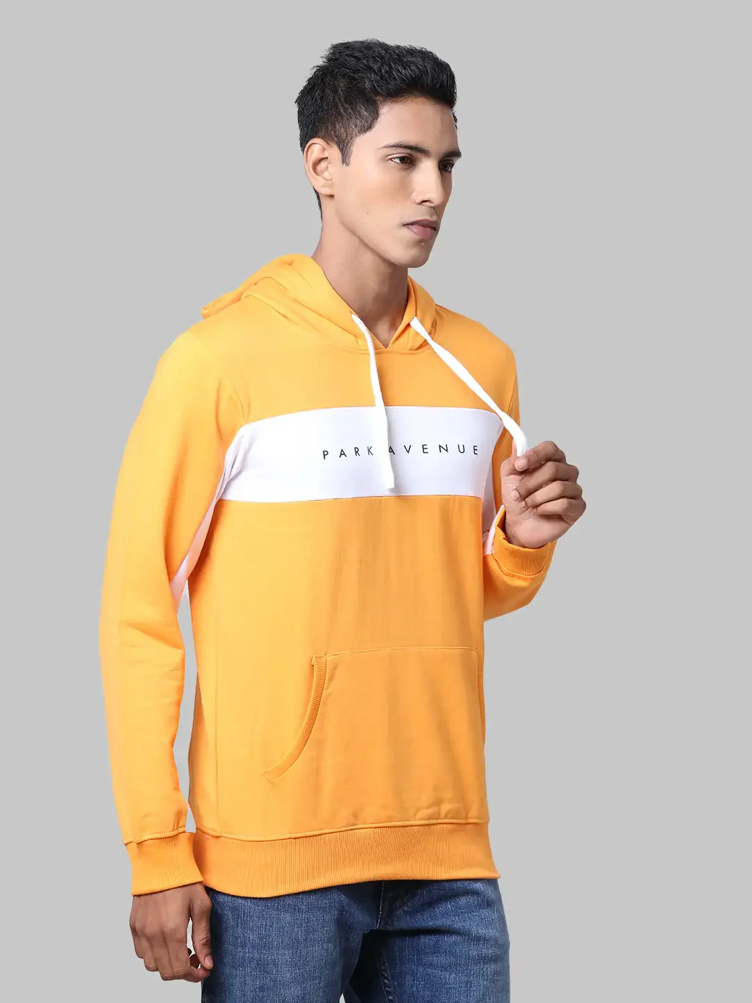 Men Yellow Slim Fit Print Cotton Polyester Blend Sweatshirts - Image 2