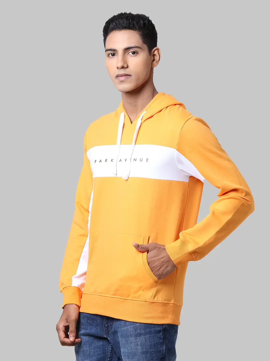 Men Yellow Slim Fit Print Cotton Polyester Blend Sweatshirts - Image 3