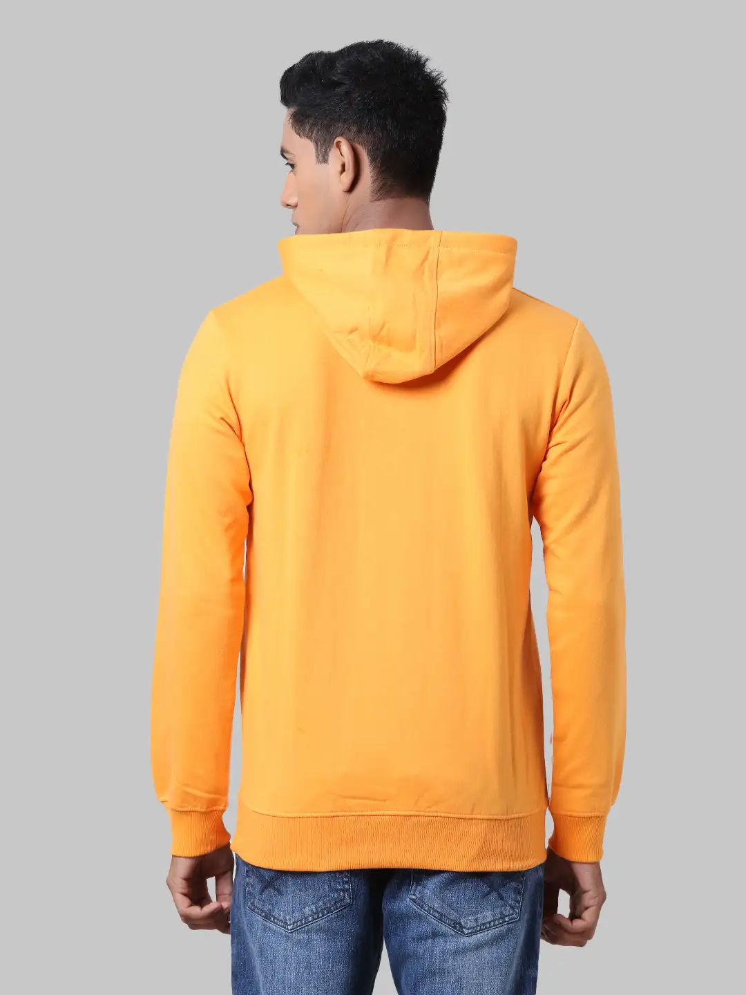 Men Yellow Slim Fit Print Cotton Polyester Blend Sweatshirts - Image 4