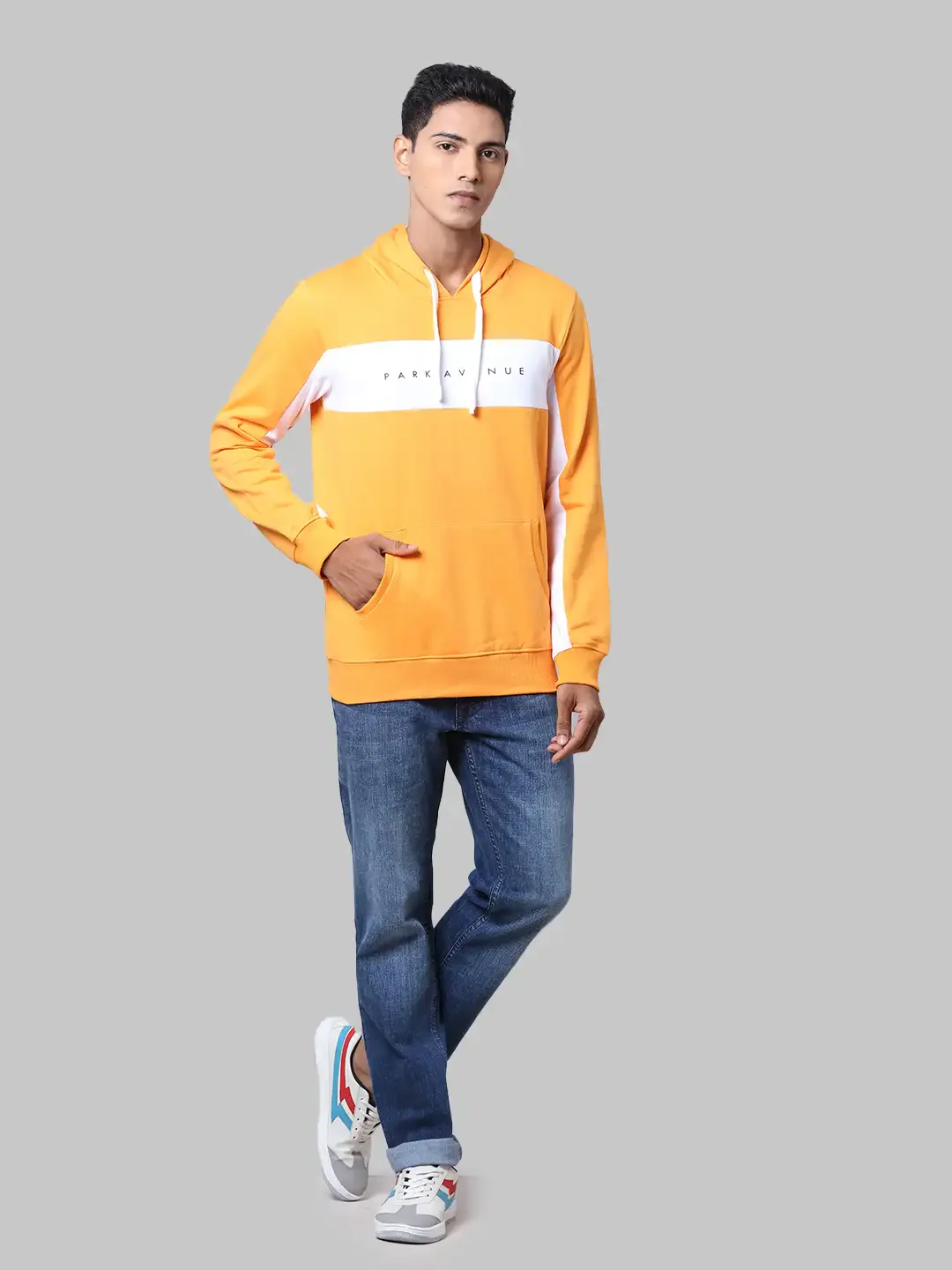 Men Yellow Slim Fit Print Cotton Polyester Blend Sweatshirts - Image 5