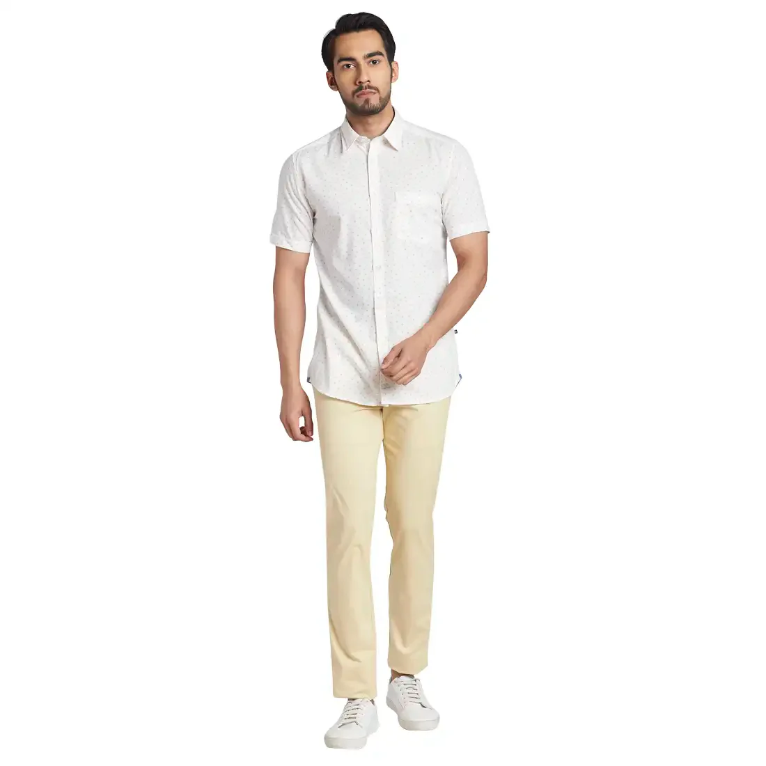 Men Yellow Slim Fit Print Modal Blend Half Sleeve Shirts - Image 5