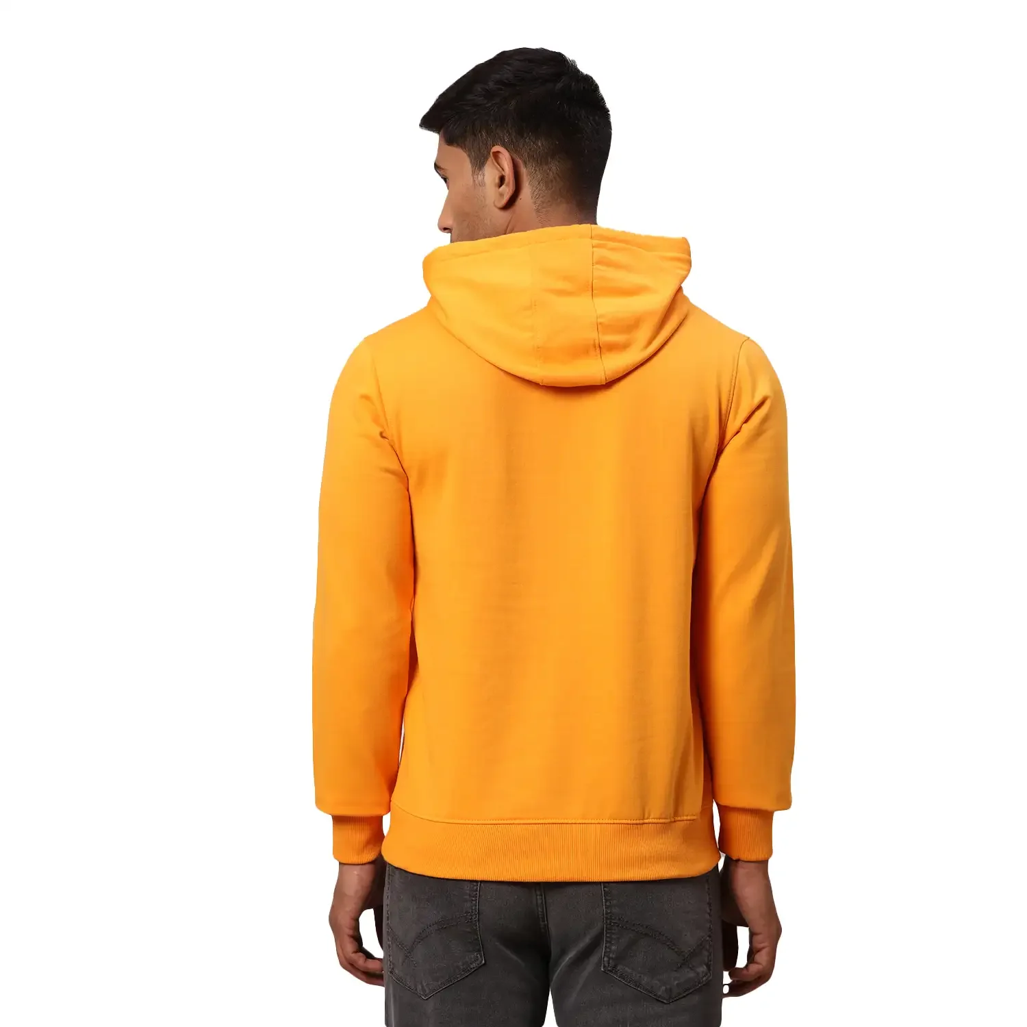 Men Yellow Slim Fit Print Polyester Blend Sweatshirts - Image 4