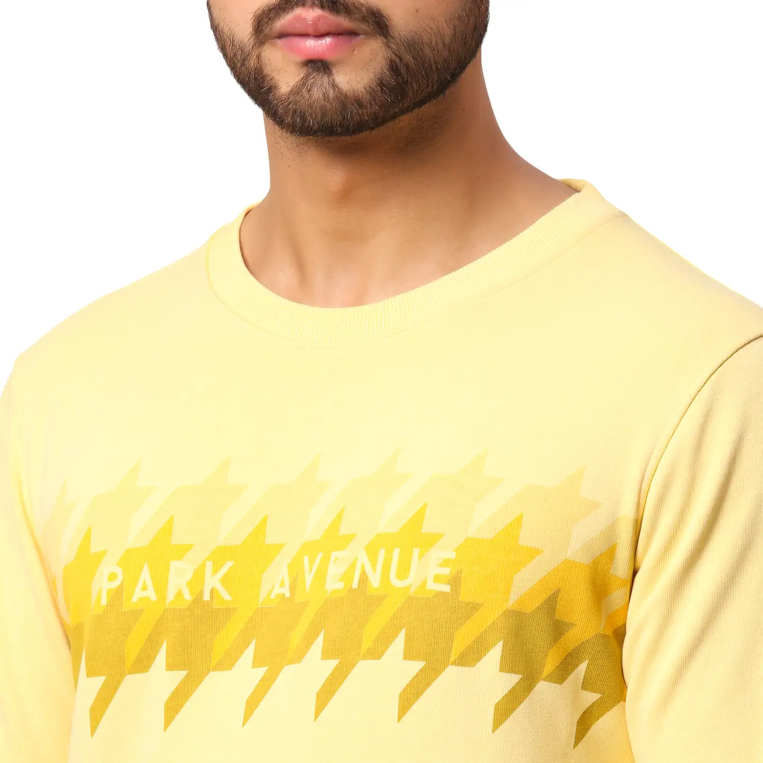 Men Yellow Slim Fit Solid Polyester Blend Round Collar Sweatshirts - Image 6