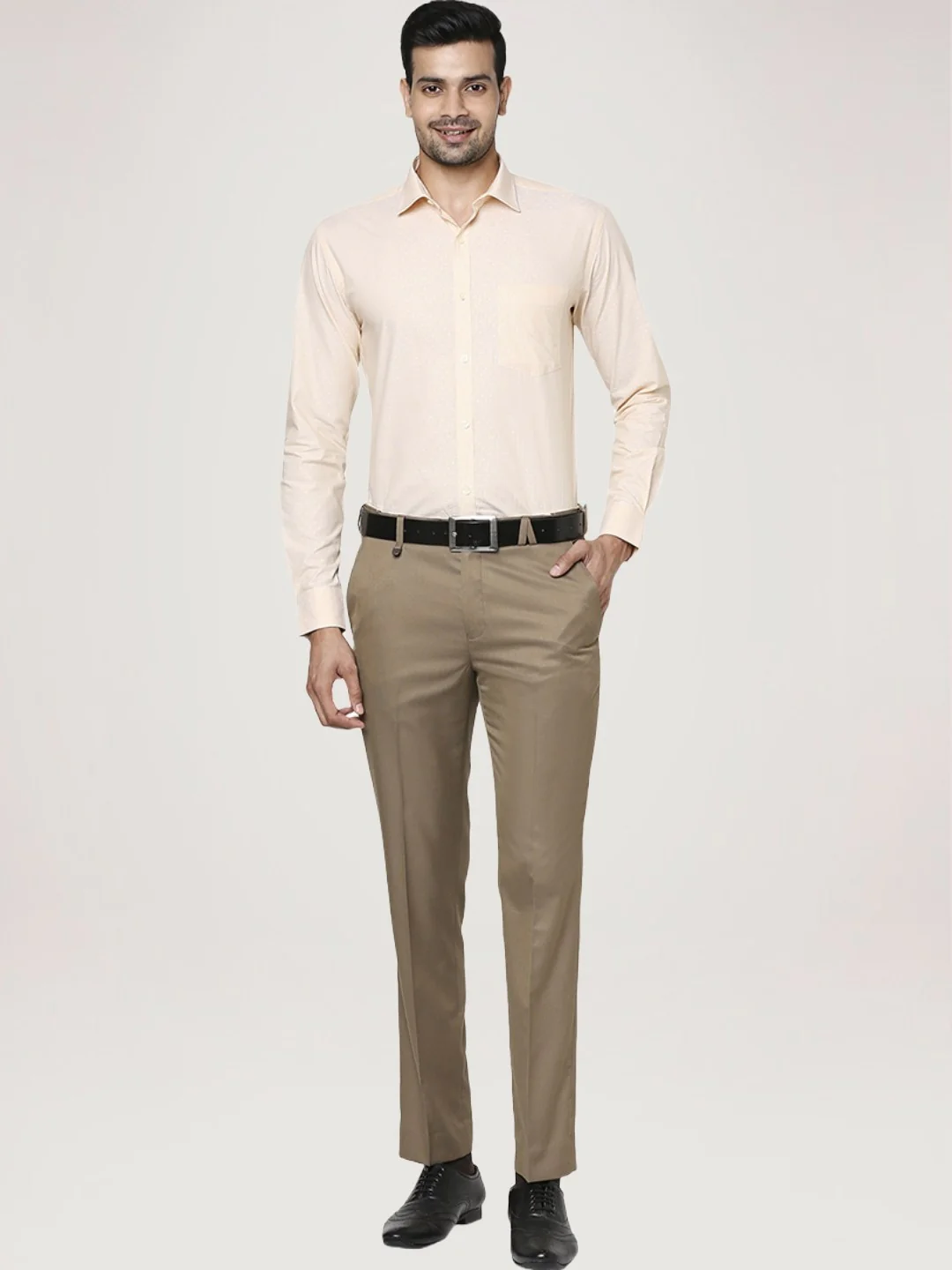 Men Yellow Slim Fit Stripe Cotton Shirts - Image 2