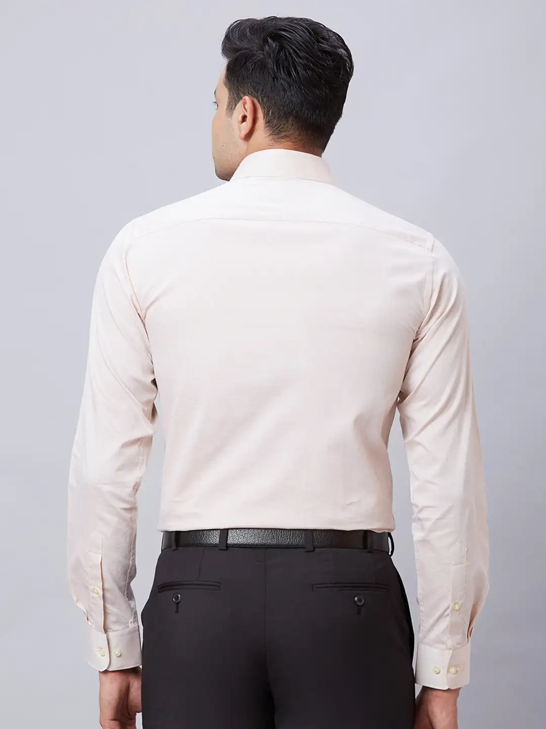 Men Yellow Slim Fit Structure Cotton Shirts - Image 4