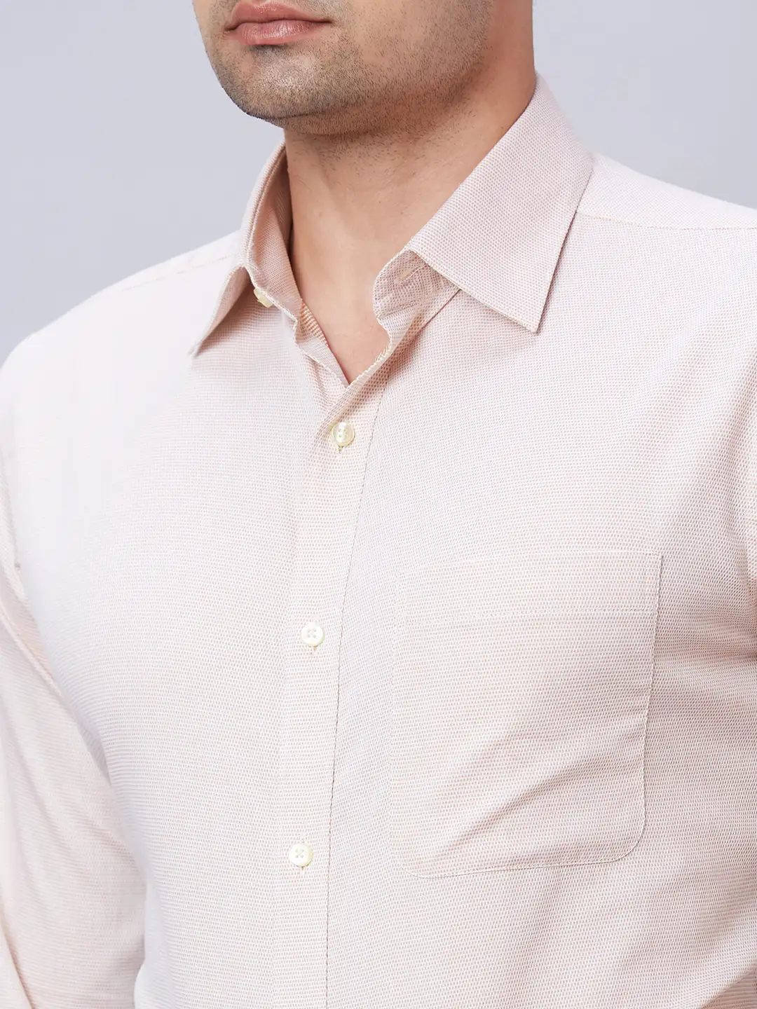 Men Yellow Slim Fit Structure Cotton Shirts - Image 6