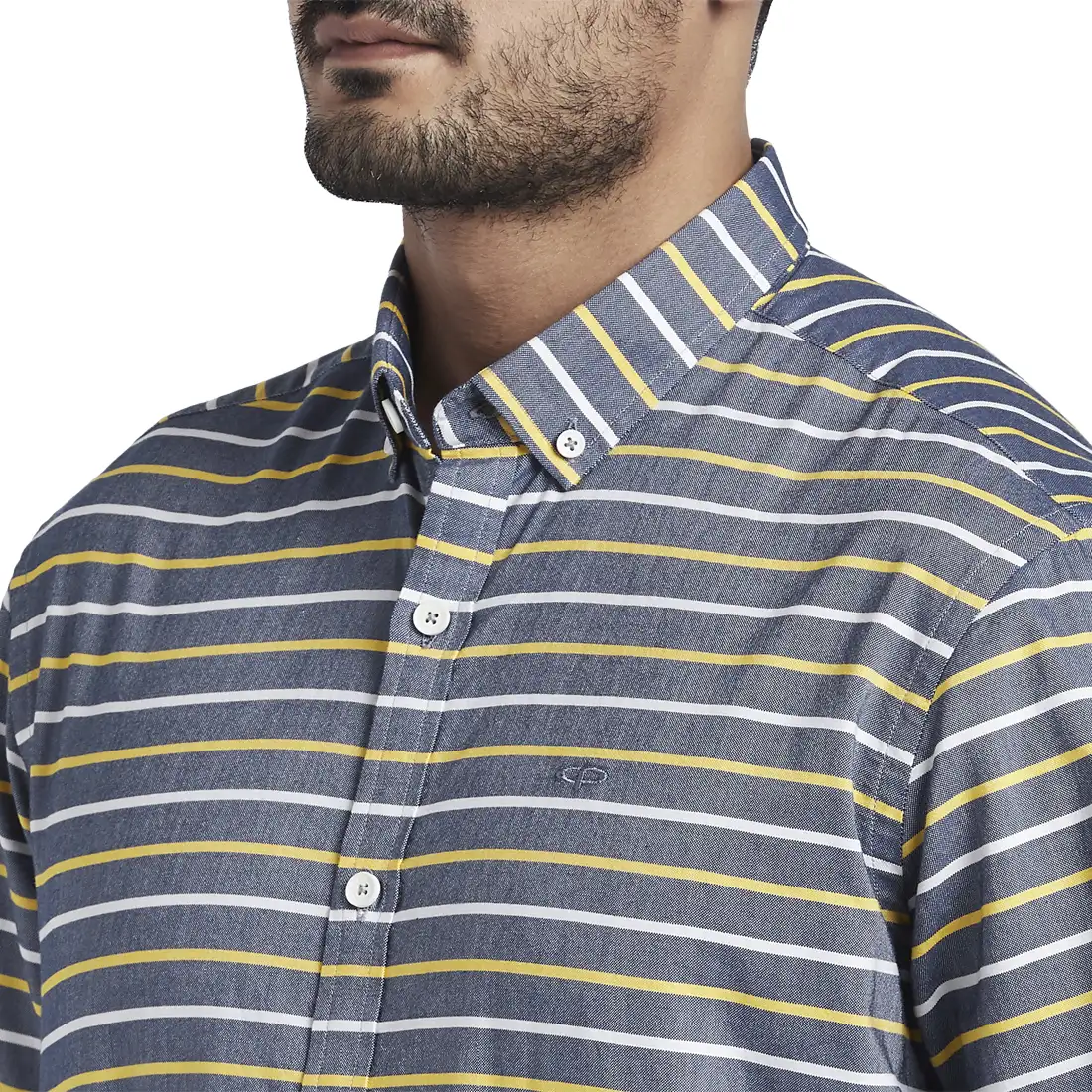 Men Yellow Tailored Fit Barre Cotton Full Sleeve Shirts - Image 6