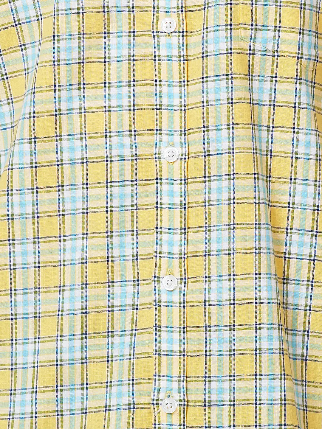Men Yellow Tailored Fit Checks Cotton Full Sleeve Shirts - Image 7