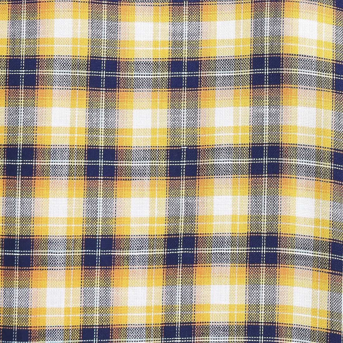 Men Yellow Tailored Fit Checks Cotton Full Sleeve Shirts - Image 7