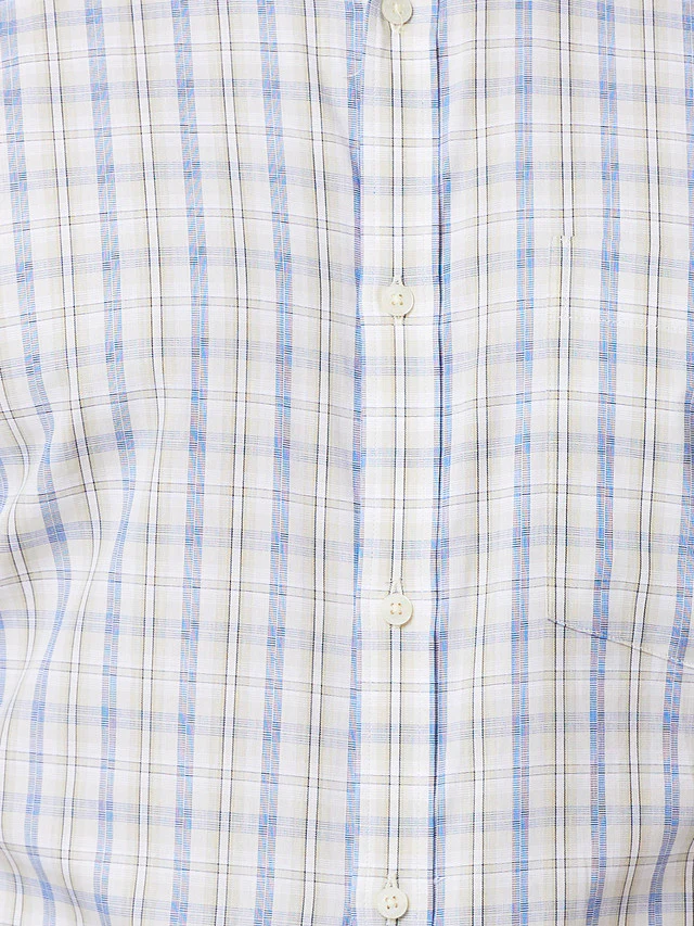 Park Avenue Beige Checks Slim Fit Cotton Formal Shirt - Image 7