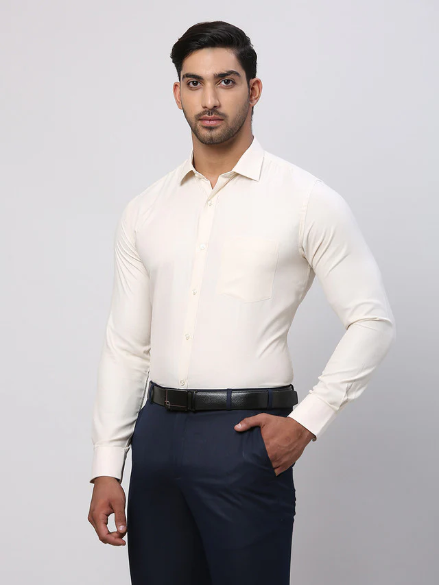 Park Avenue Men Brown Structured Slim Fit Cotton Blend Formal Shirt - Image 3