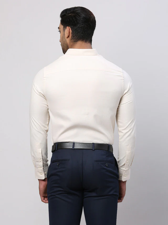 Park Avenue Men Brown Structured Slim Fit Cotton Blend Formal Shirt - Image 4