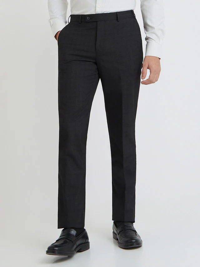 Park Avenue Black Checks Regular Fit Polyester Blend Trouser