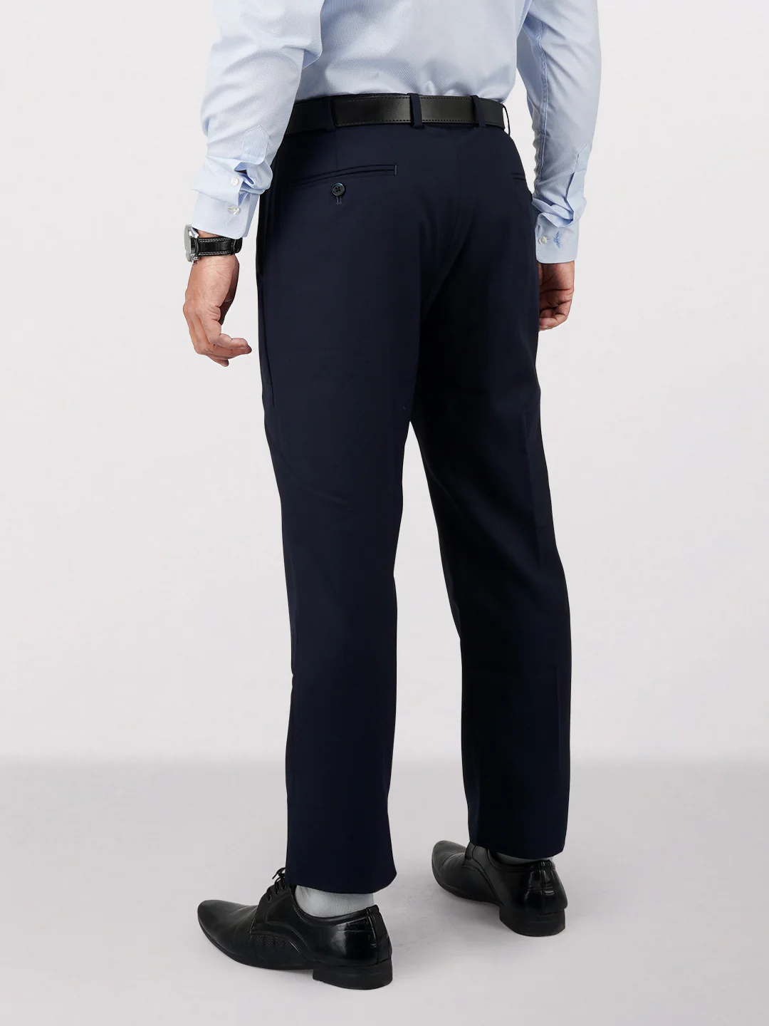 Park Avenue Black Checks Regular Fit Polyester Blend Trouser - Image 10