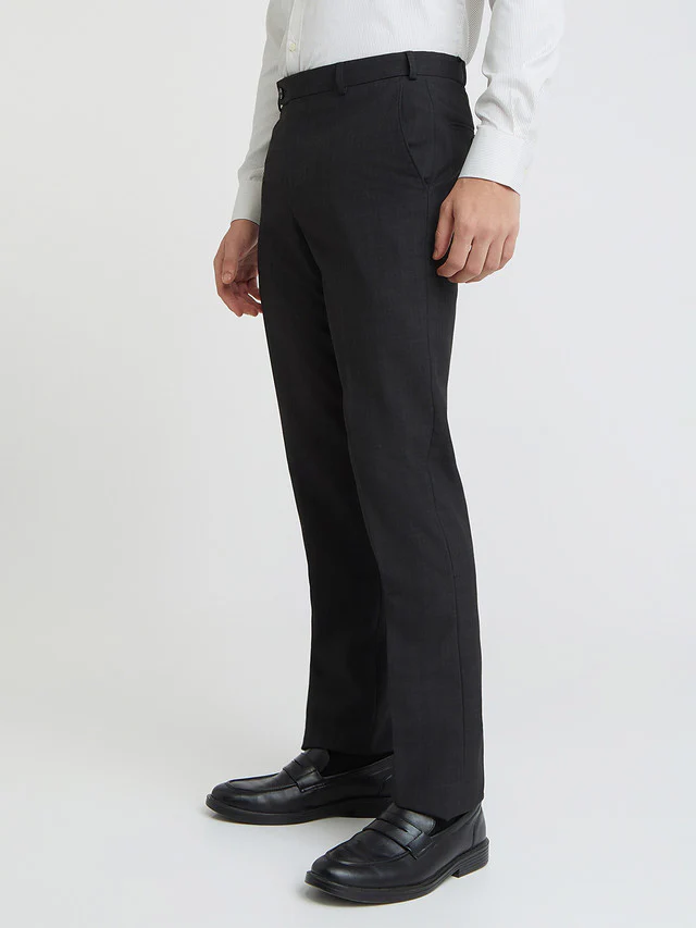 Park Avenue Black Checks Regular Fit Polyester Blend Trouser - Image 3