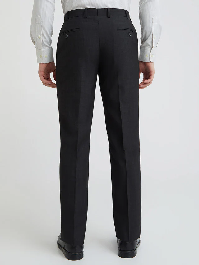 Park Avenue Black Checks Regular Fit Polyester Blend Trouser - Image 4