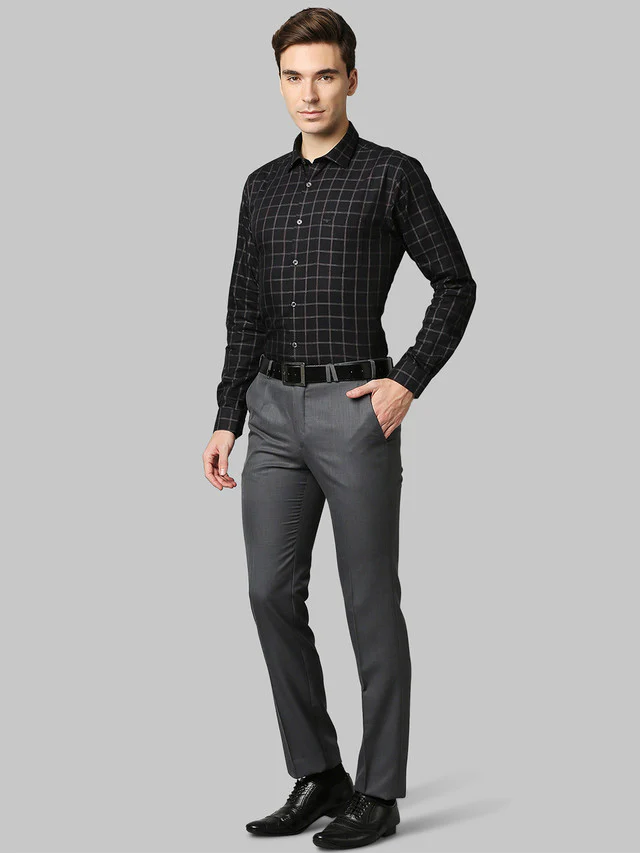 Park Avenue Black Checks Slim Fit Cotton Casual Shirt - Image 5
