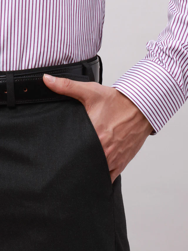 Park Avenue Black Checks Smart Fit Polyester Blend Trouser - Image 7
