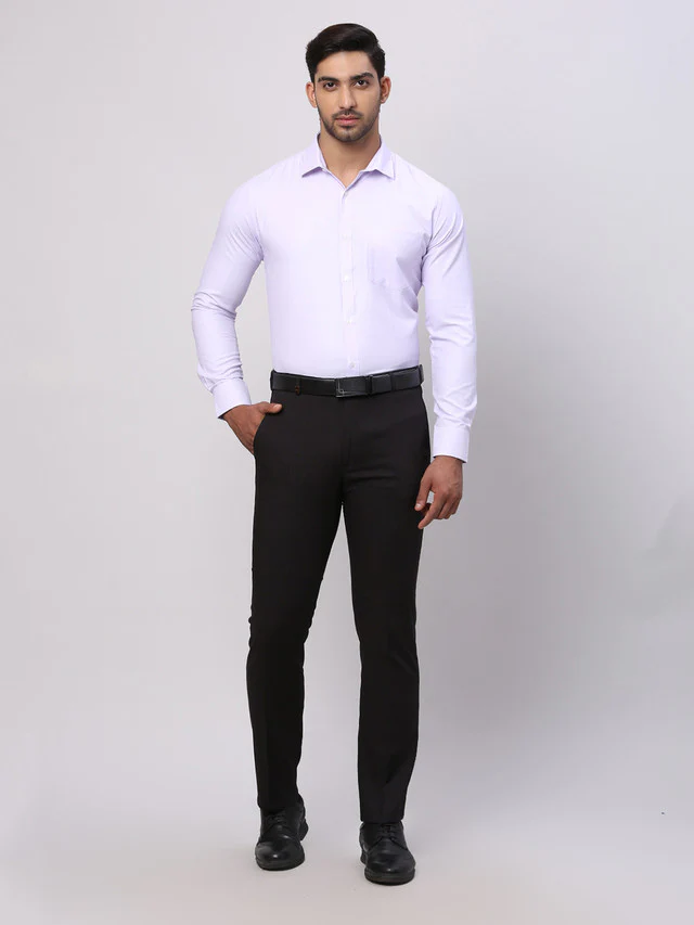 Park Avenue Black Checks Super Slim Fit Polyester Blend Trouser - Image 5