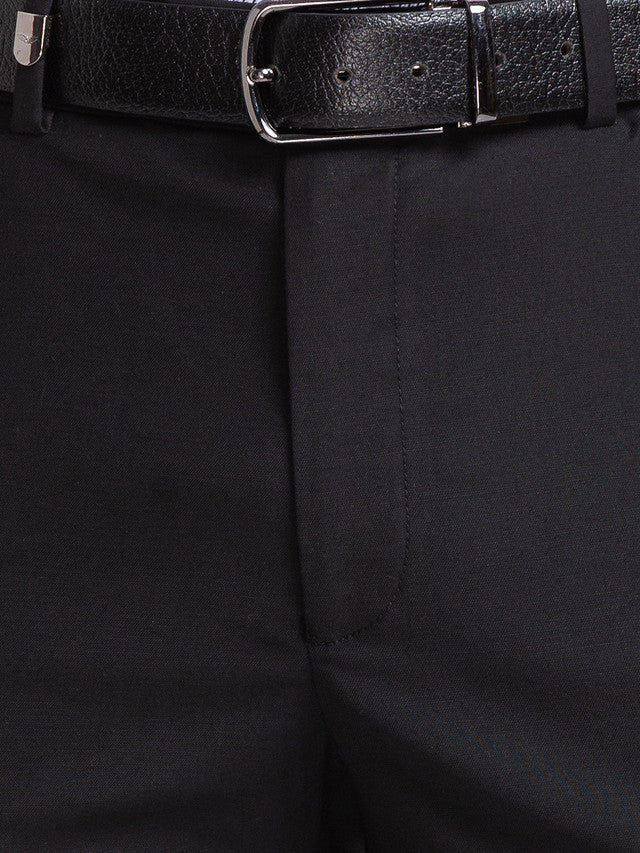 Park Avenue Black Solid Neo Fit Polyester Blend Trouser - Image 7