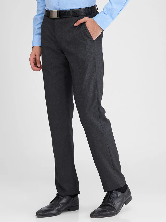 Park Avenue Black Stripe Regular Fit Polyester Blend Trouser - Image 3
