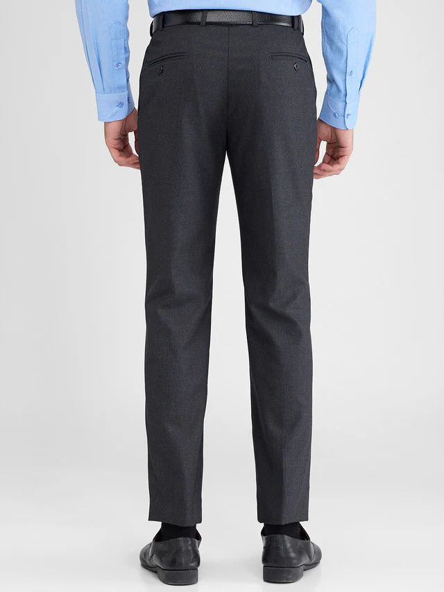 Park Avenue Black Stripe Regular Fit Polyester Blend Trouser - Image 4