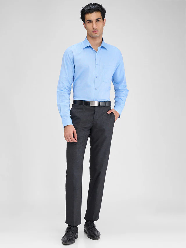 Park Avenue Black Stripe Regular Fit Polyester Blend Trouser - Image 5