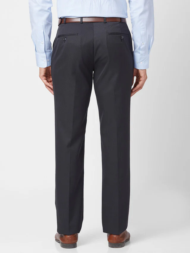 Park Avenue Black Stripe Smart Fit Polyester Blend Trouser - Image 4