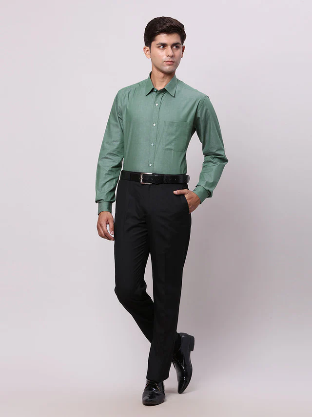 Park Avenue Black Structure Regular Fit Polyester Blend Trouser - Image 5