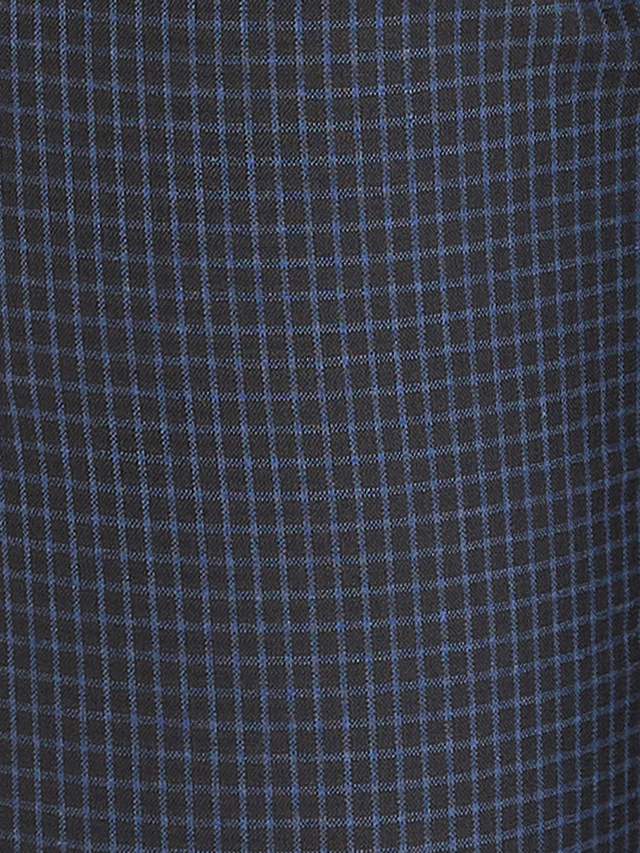 Park Avenue Blue Checks Regular Fit Polyester Blend Trouser - Image 7