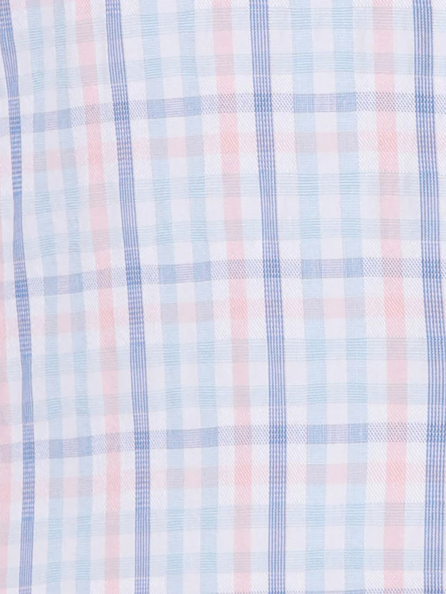 Park Avenue Blue Checks Slim Fit Cotton Casual Shirt - Image 7