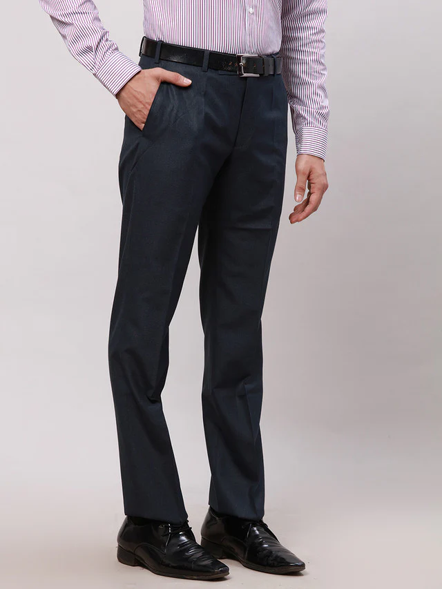 Park Avenue Blue Pick-A-Pick Smart Fit Polyester Blend Trouser - Image 2