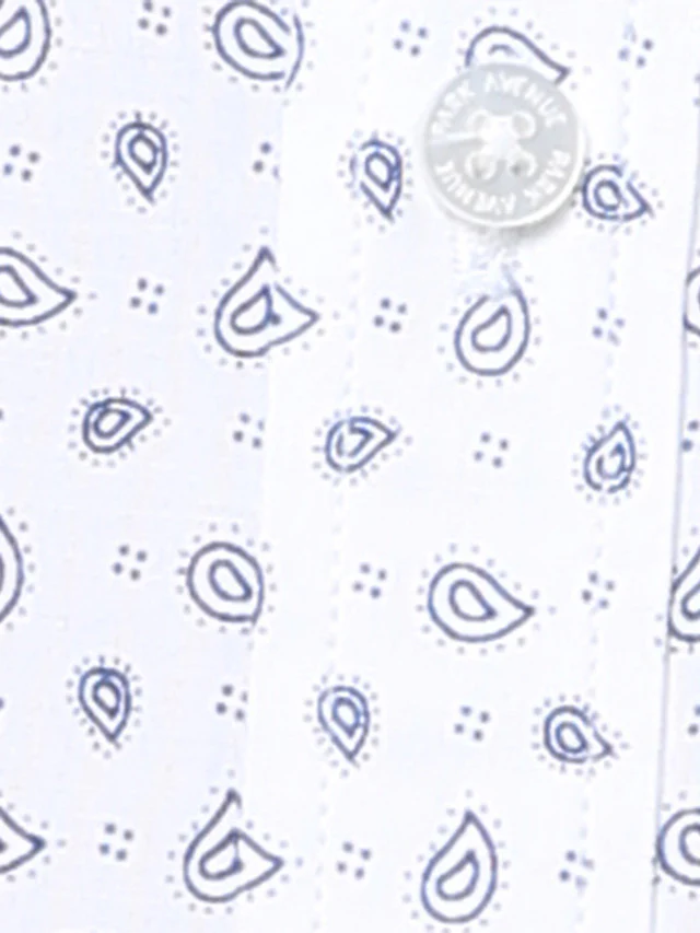 Park Avenue Men White Printed Slim Fit Cotton Blend Formal Shirt - Image 7