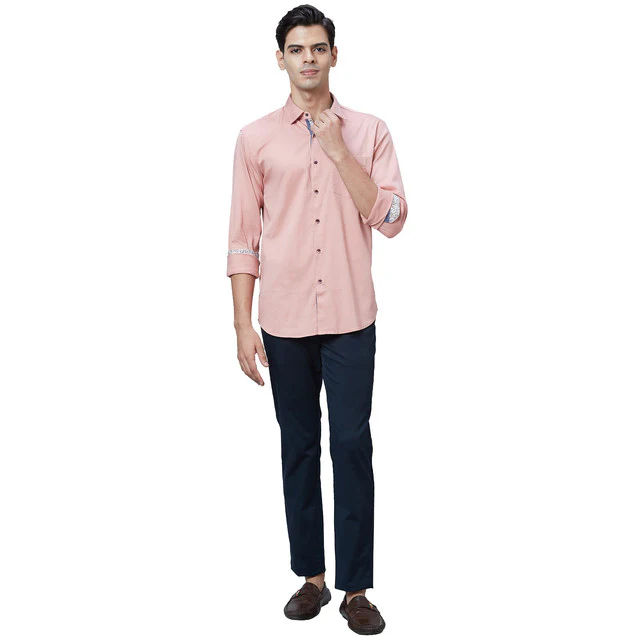 Park Avenue Blue Solid Neo Fit Cotton Blend Trouser - Image 5