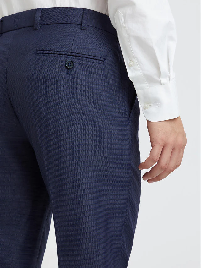 Park Avenue Blue Solid Regular Fit Polyester Blend Trouser - Image 7